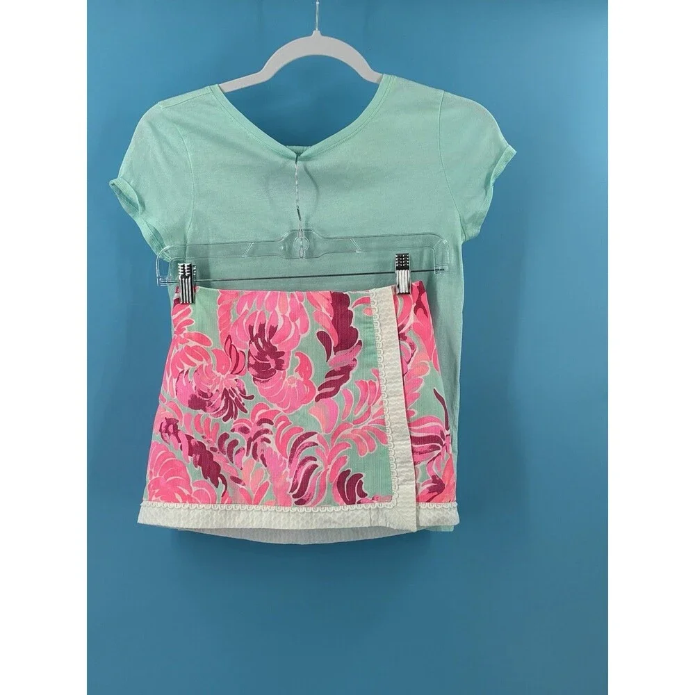 Lilly Pulitzer Girls Joana Skort Size 10 Love Birds & Mini Etta Tee 10/12 Set